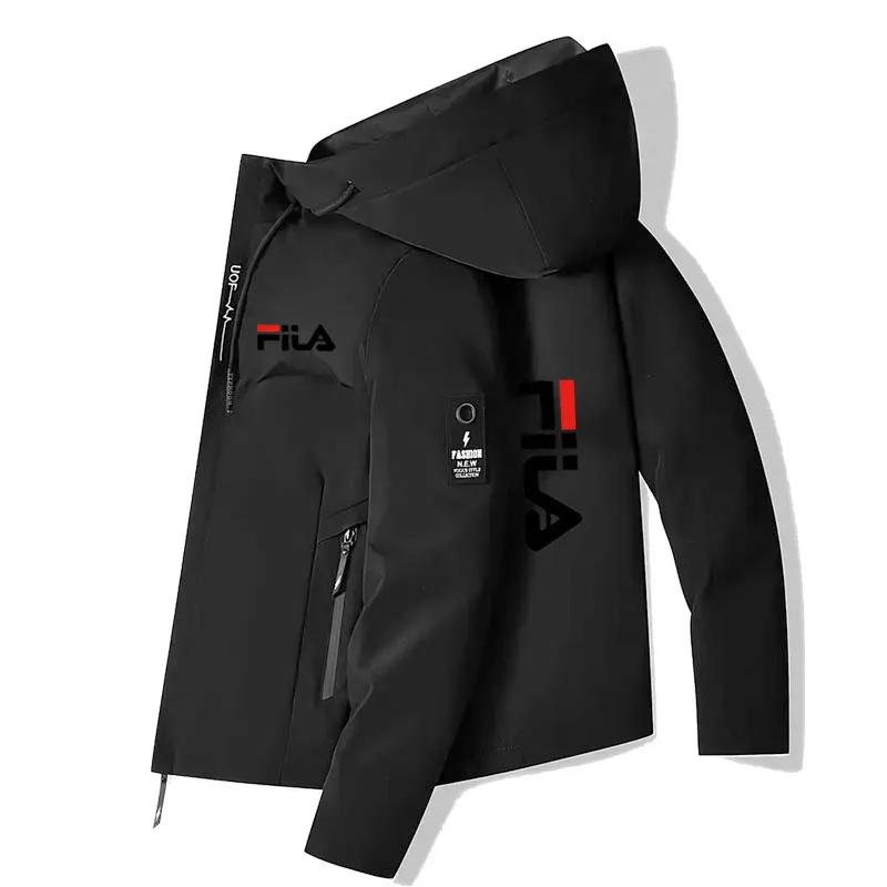 Veste de sport de loisirs d'extérieur à capuche à manches longues avec fermeture éclair, coupe-vent 
