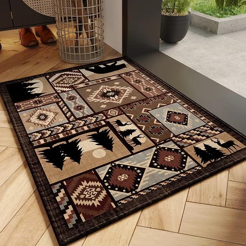 Tapis d'entrée de porte de style européen classique, matériau en polyester résistant aux virus de sa