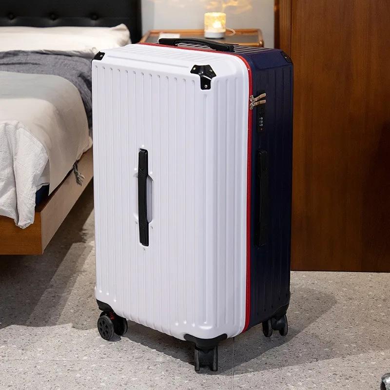 Valise à cinq roues de 28 pouces, grande capacité, avec coins renforcés, multifonctionnelle, solide 