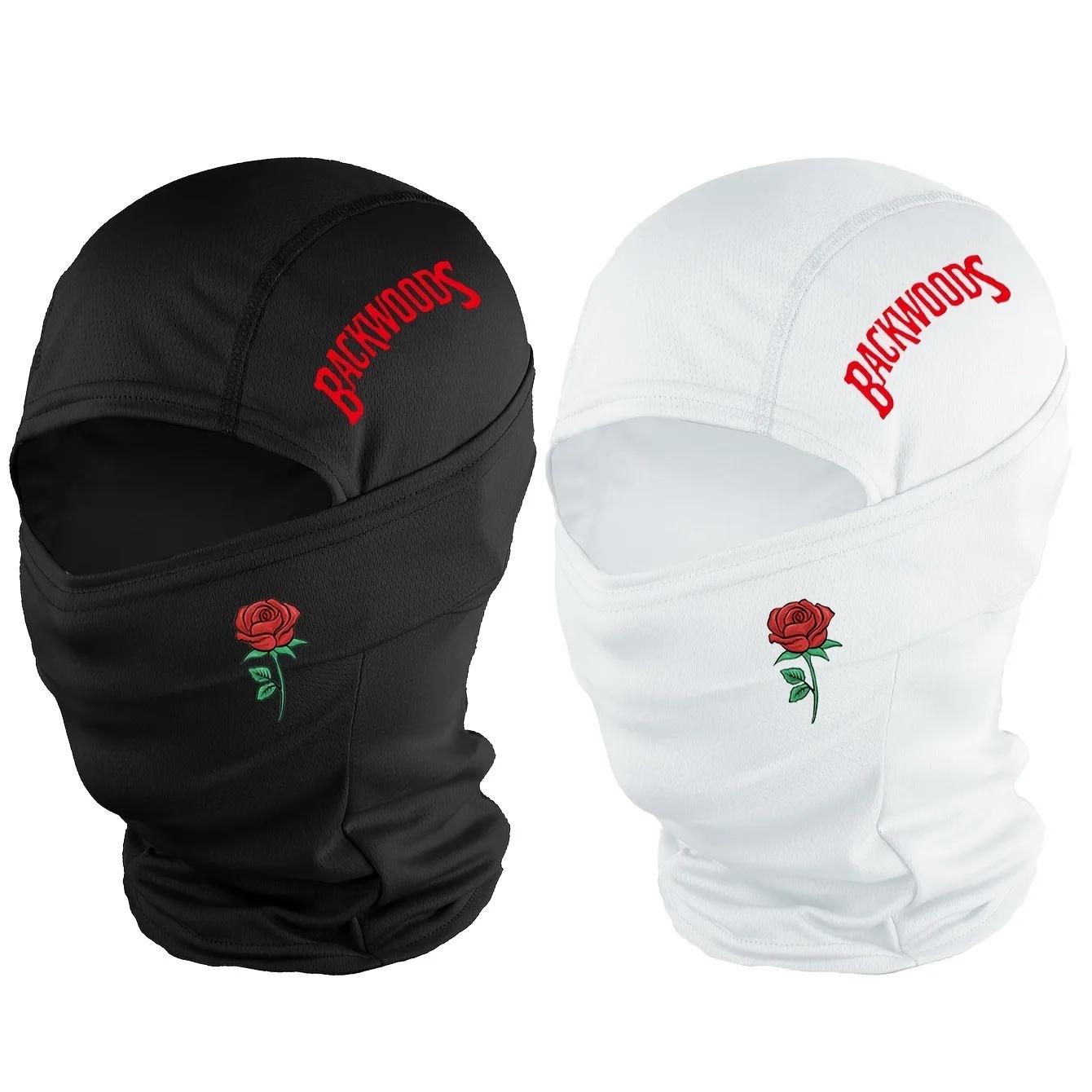 1 pièce/2 pièces en option-Rose BackWOODS imprimé cagoule chapeau coupe-vent anti-poussière respiran