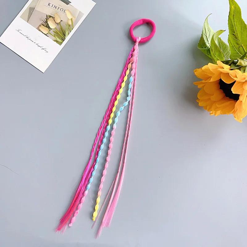 Perruque tressée pour filles, 1 pièce, bandeau queue de cheval, bandes de cheveux en caoutchouc, acc