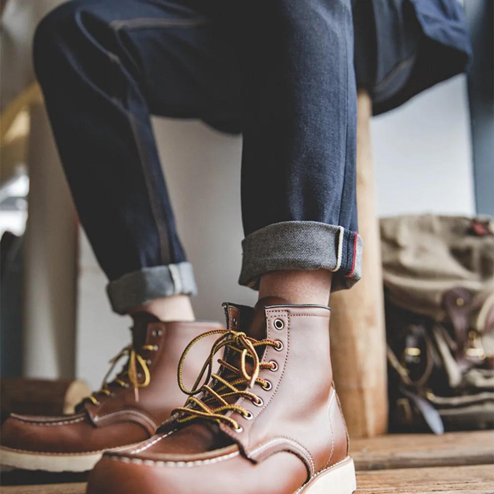 Maden Vintage 14.5oz lisière jean en Denim brut avec fermeture éclair YKK mouche broderie jean droit