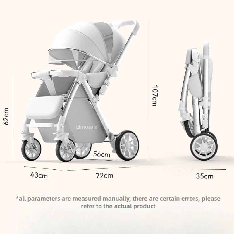 Poussette légère réversible 2 en 1 avec siège convertible haut de gamme et design compact pliable po