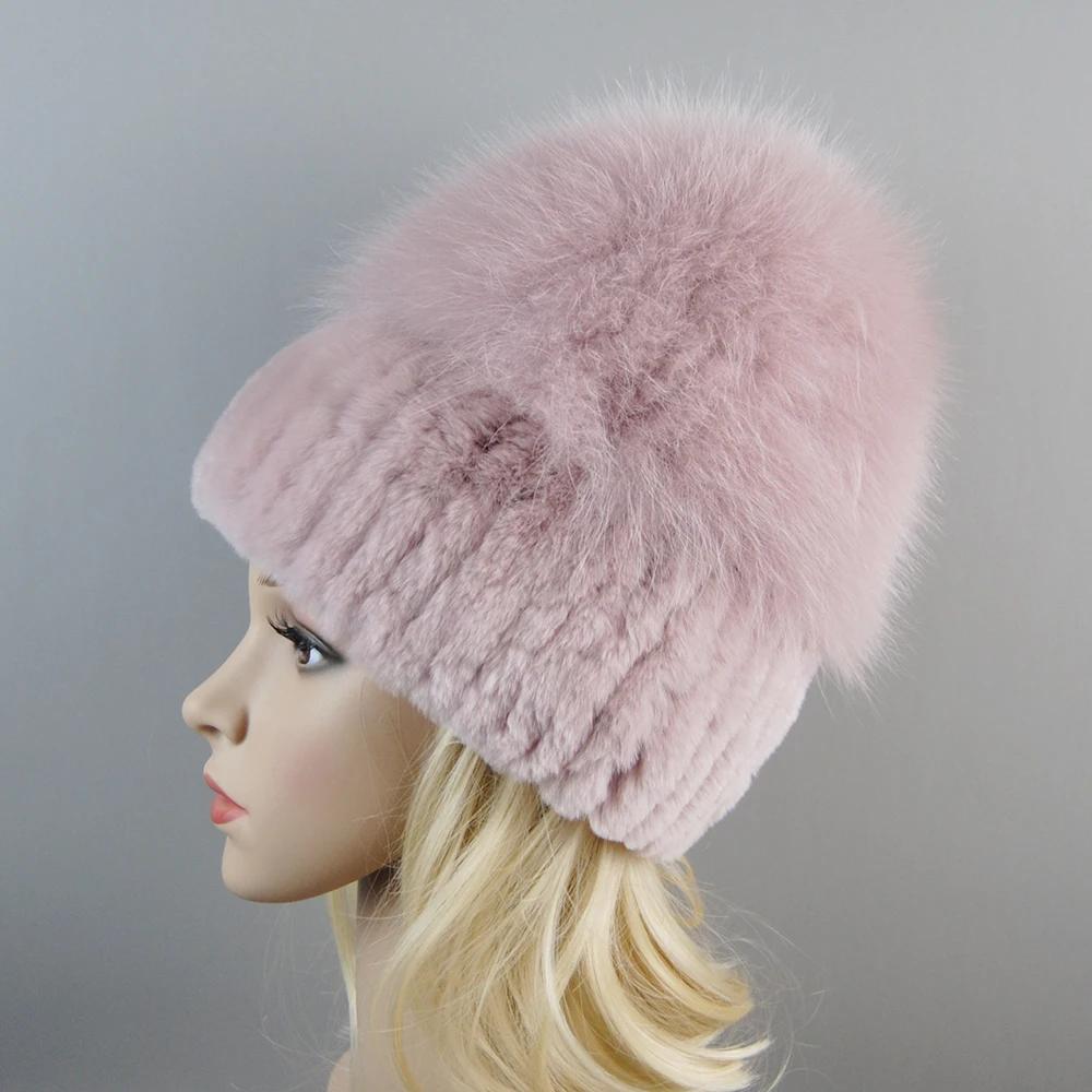 Russie nouveau Style femmes réel véritable fourrure de renard bonnets chapeau filles naturel réel Re