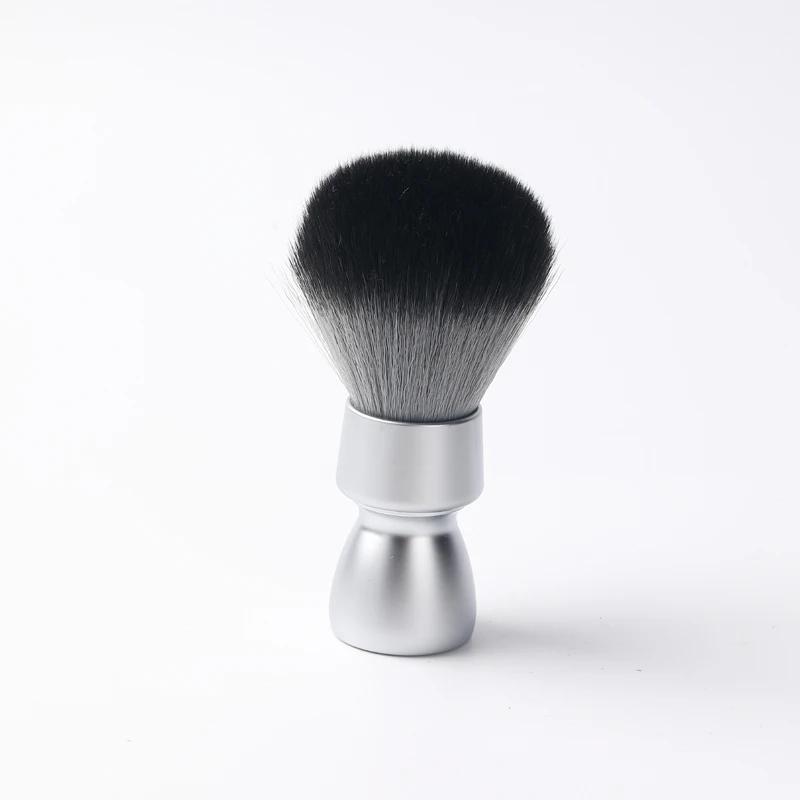 YAQI – brosse de rasage pour hommes, poils synthétiques, poignée en métal lourd, loup en bois, nœud 