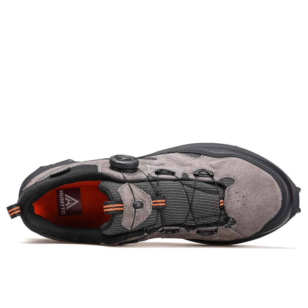HUMTTO-Chaussures de trekking en cuir pour hommes, bottes de randonnée de luxe, baskets d'escalade e