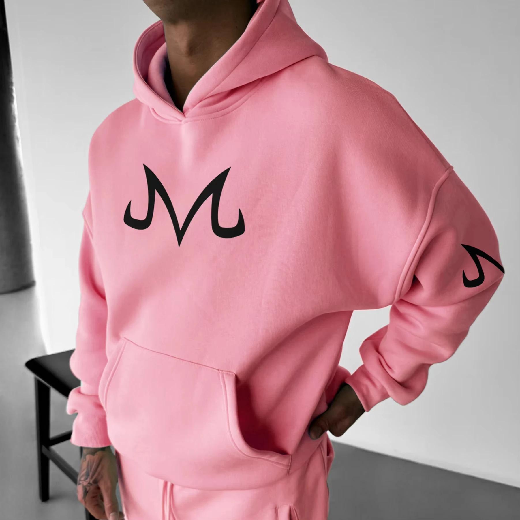 Sweat-shirt à capuche rose Dragon Ball Z Majin Buu pour hommes, streetwear anime, cosplay, avec impr