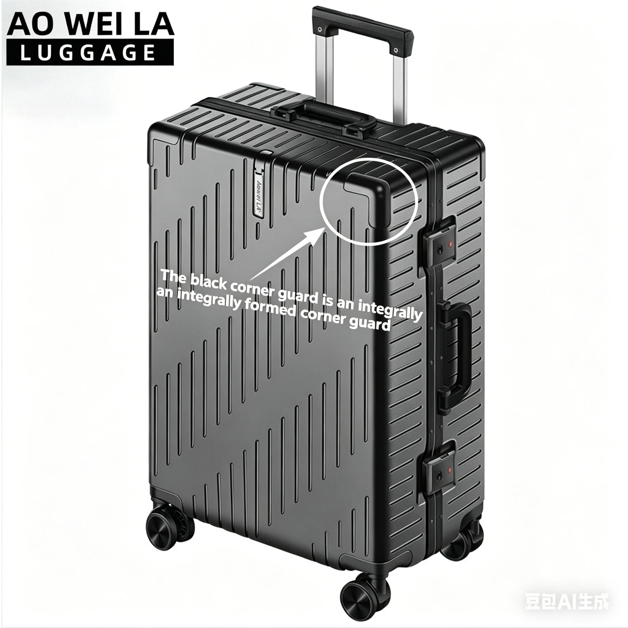 Valise de voyage à roulettes en aluminium grande capacité, durable pour hommes et femmes, 20/24 pouc