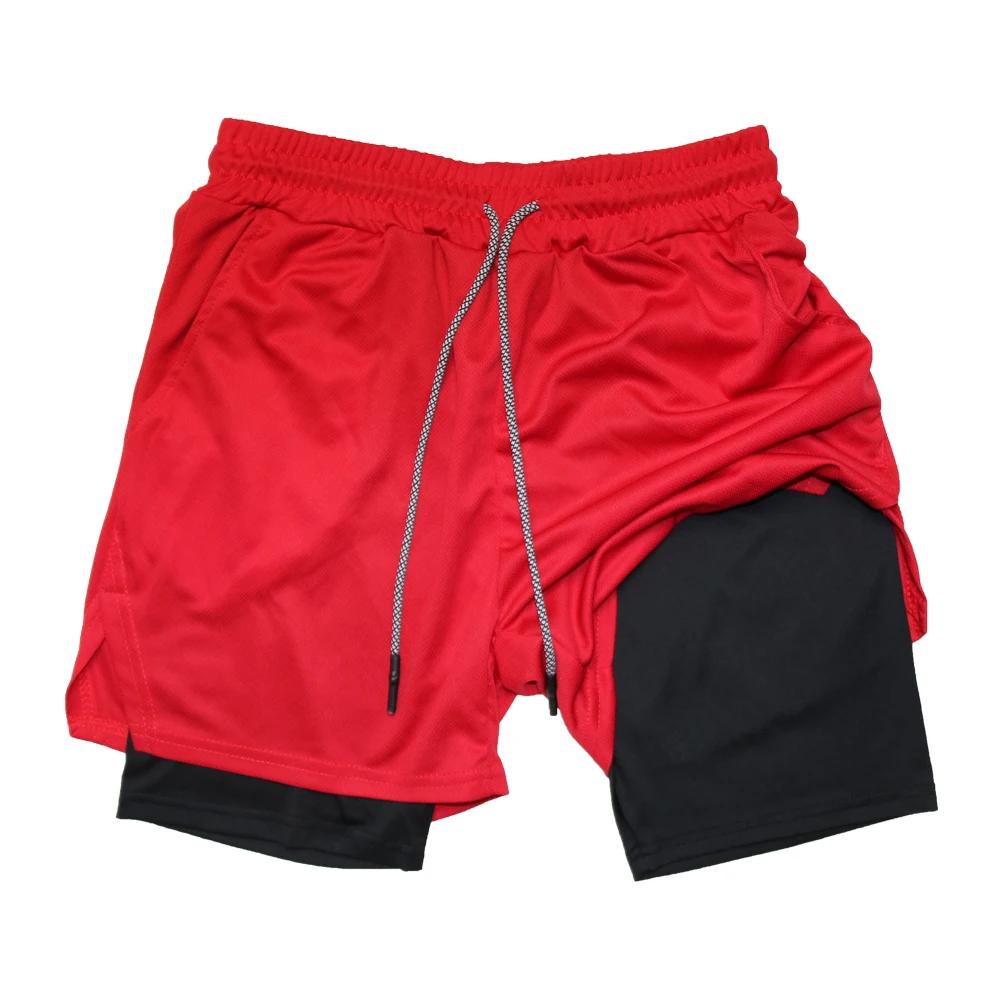 Short de Fitness Double couche pour hommes, short de sport 2 en 1, séchage rapide, entraînement, Jog