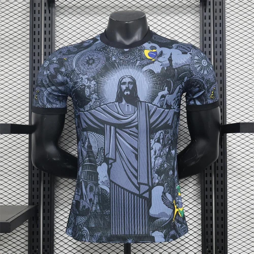 Haut d'entraînement de Football d'été, édition spéciale brésilienne, maillot de Football jésus noir 