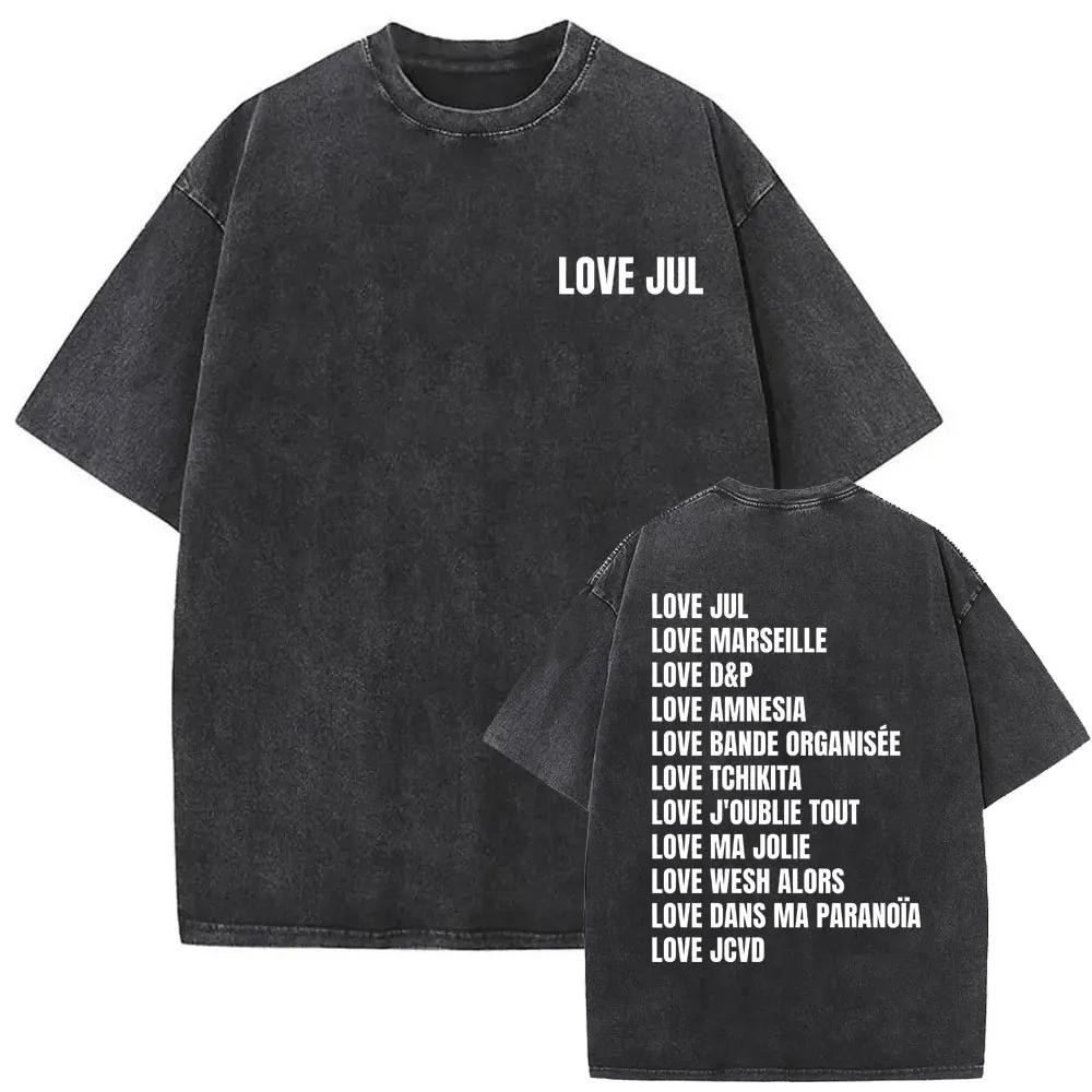 Love Jul 2025 Merch lavé Vintage T-shirt hommes femmes mode Rap Pop musique Streetwear homme Hip Hop