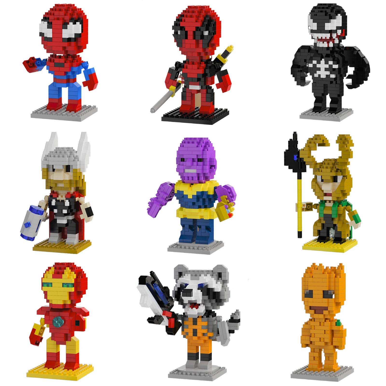 Marvel légendes blocs de construction lega Deadpool Spider Man blocs de construction Iron Man Loki p