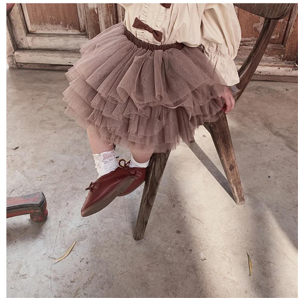 Jupes Tutu noires moelleuses pour petites filles, robe de bal de princesse en Tulle, jupon de danse 