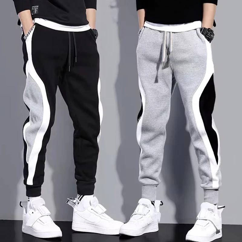 Pantalon large décontracté pour homme, pantalon de sport respirant, ULélastique, patchwork à neuf po