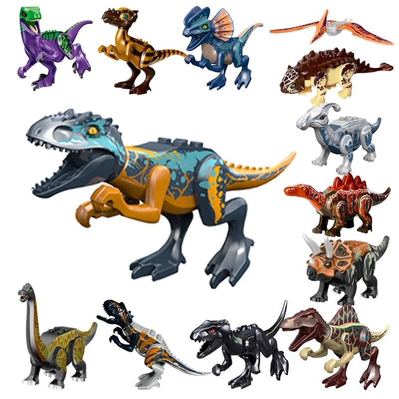 Cool dinosaures jurassiques monde Velociraptor Triceratops Indominus t-rex modèle assembler des bloc
