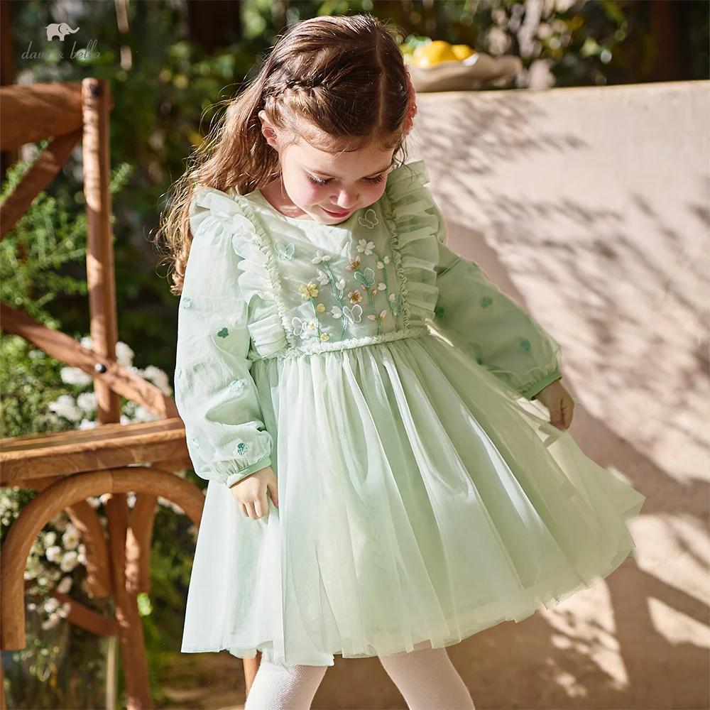 Robe de princesse pour bébé fille Dave Bella, vêtements pour enfants, printemps automne, vêtements p