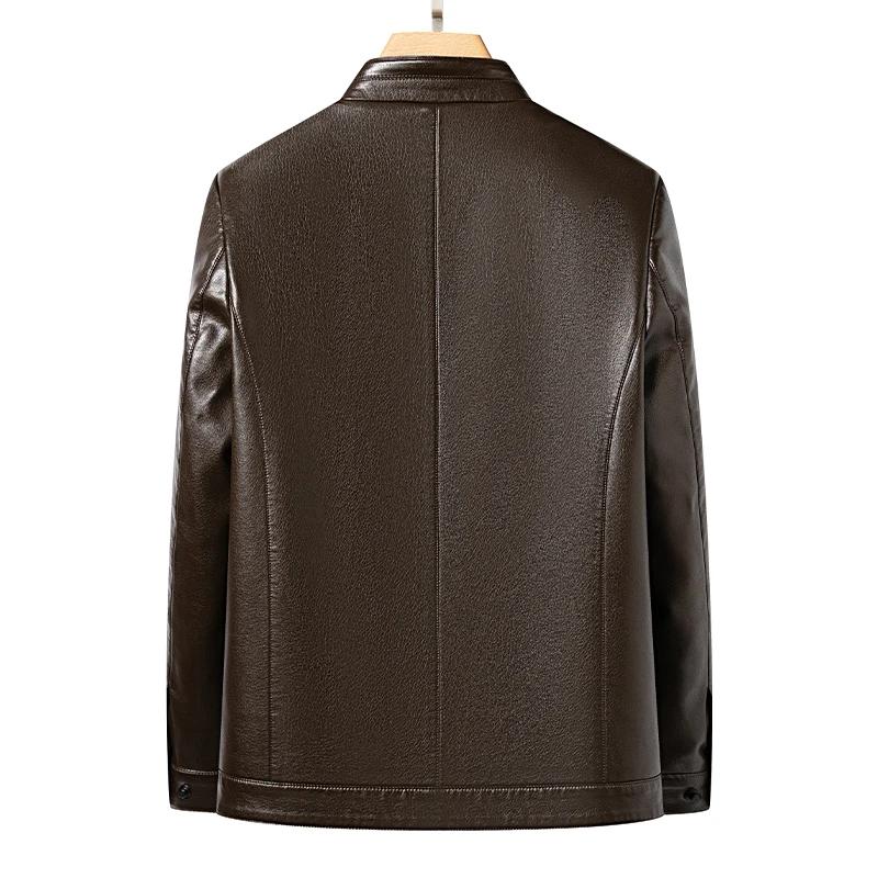YN-2336 printemps et automne nouveaux hommes veste en cuir de mouton naturel col montant jeunesse Pr