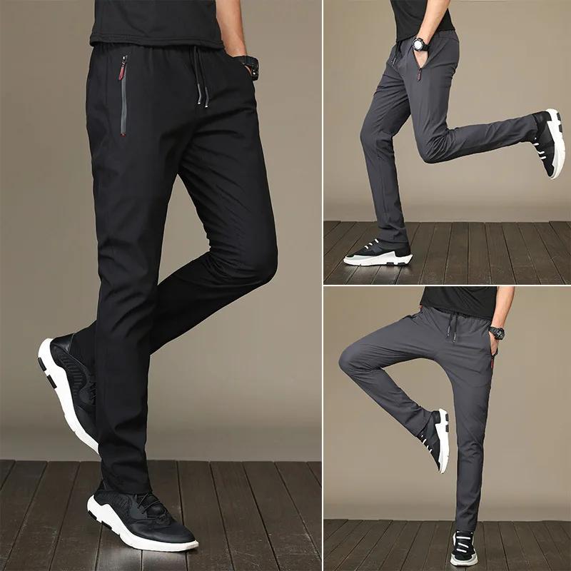 Été hommes glace soie séchage rapide pantalons décontractés coupe ajustée version coréenne glace soi