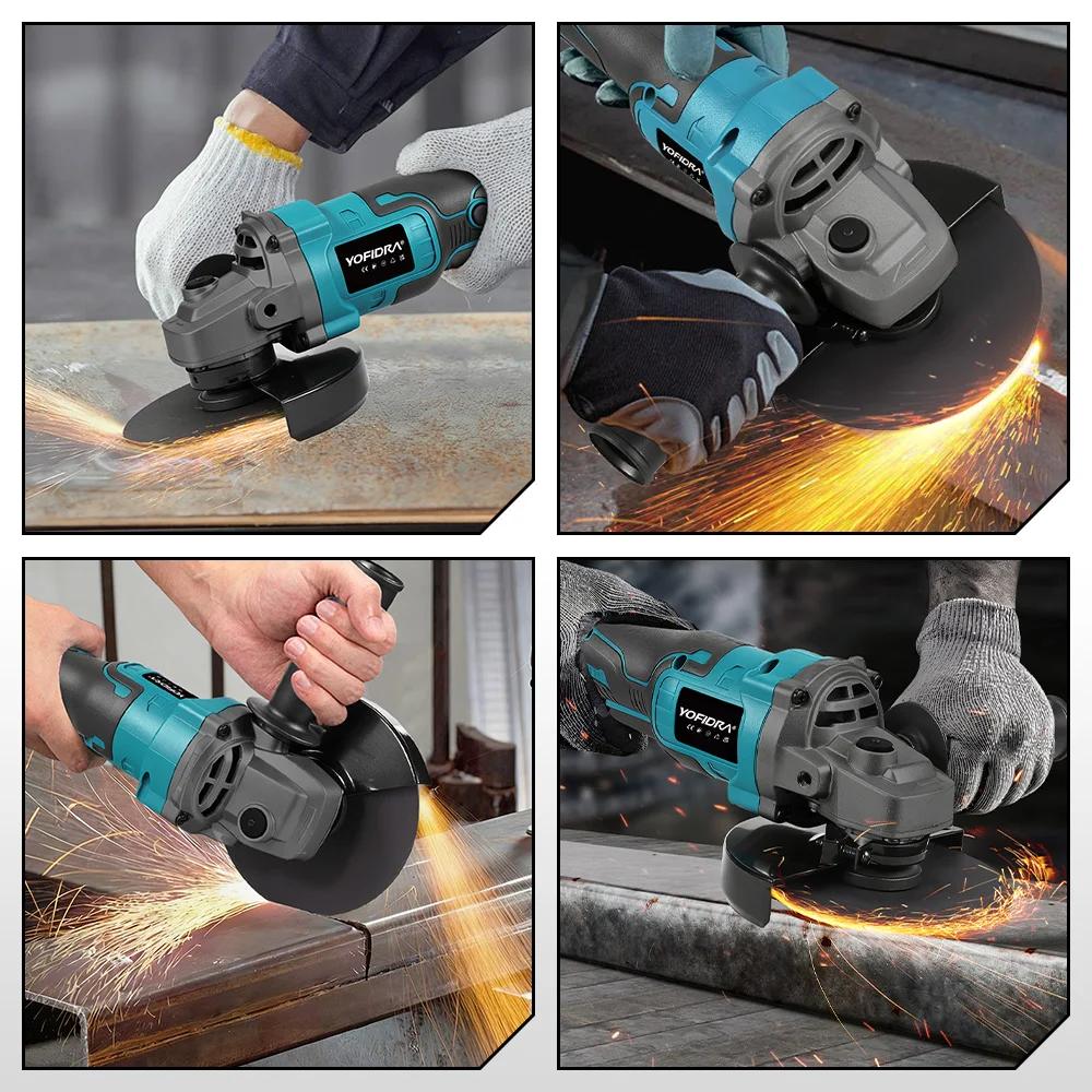 YOFIDRA 125mm meuleuse d'angle électrique sans brosse 3 vitesses M14 meulage du bois polissage outil