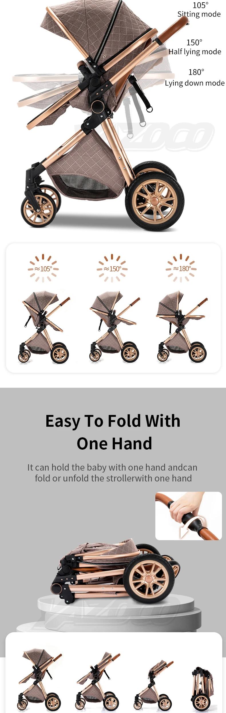 Poussette bébé 3 en 1, système de voyage, landau léger pour nouveau-nés, tout-terrain, compacte et p