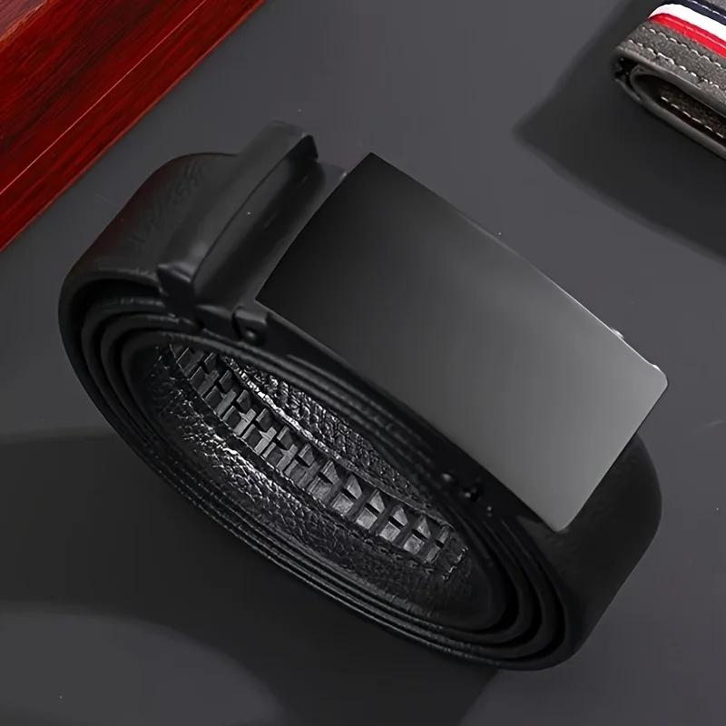 Ceinture en PU à boucle automatique pour hommes, de haute qualité, Simple, Business, décontractée, à