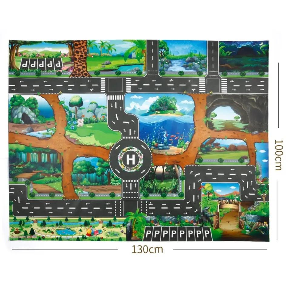 100x130 enfants tapis de jeu ferme route Portable carte bébé tapis éducatifs enfant en bas âge dinos