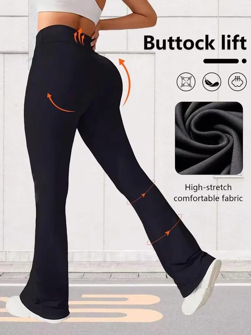Legging évasé taille haute nude, effet ventre plat et rehausseur de fessier, très extensible, pour l