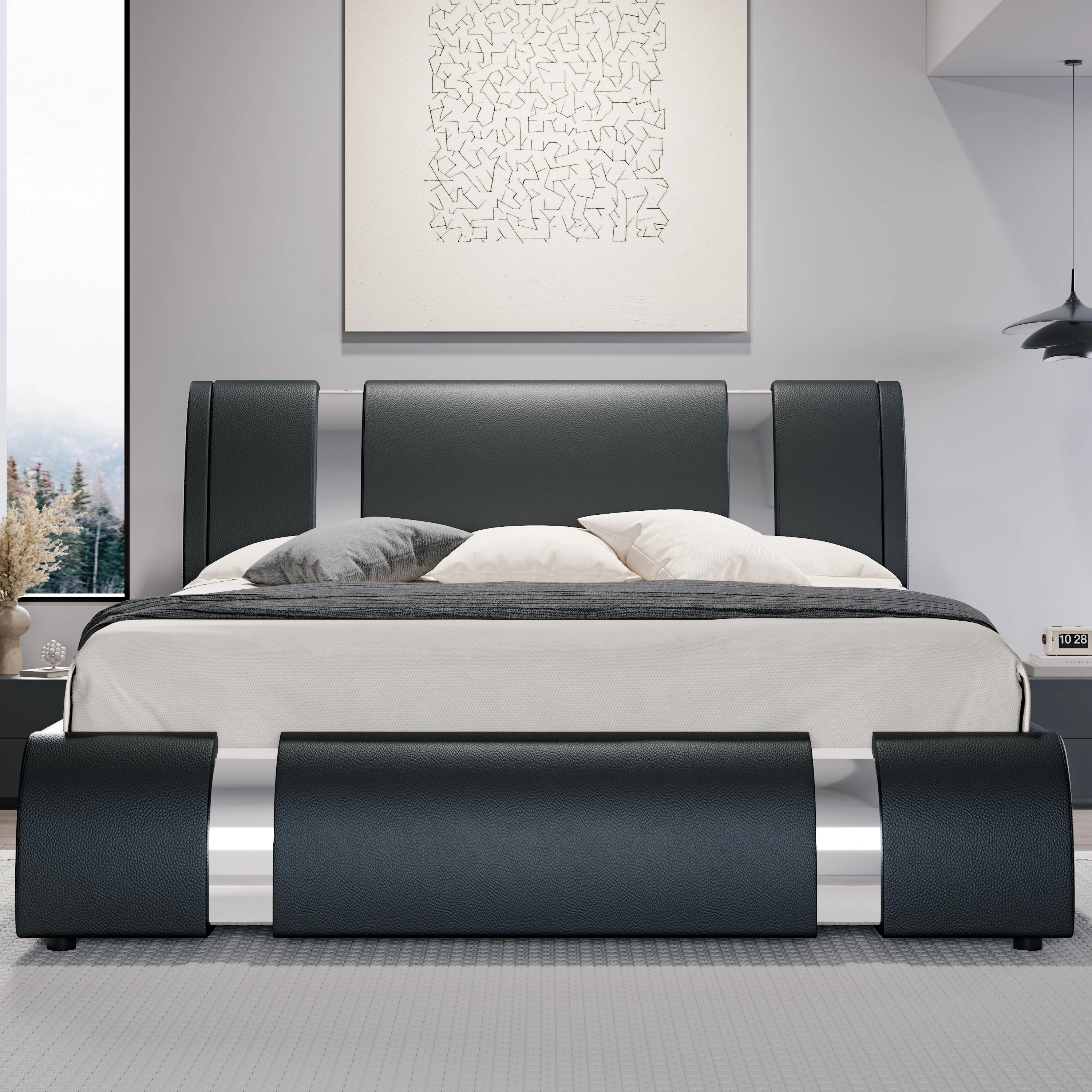 Cadre de lit moderne en similicuir OMIC pour salle de bain, planche de sauna réglable, décor de pièc