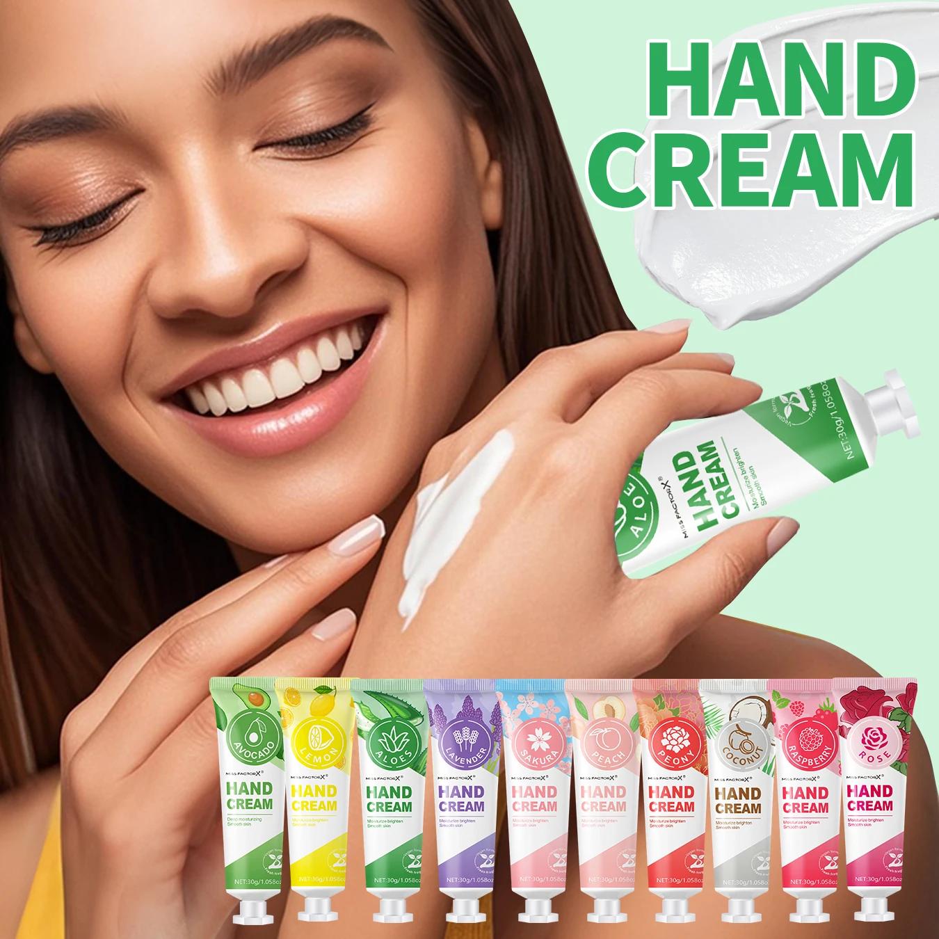 Ensemble de 30 crème pour les mains, 10 parfums, crème pour les mains basse sensibilité, format voya