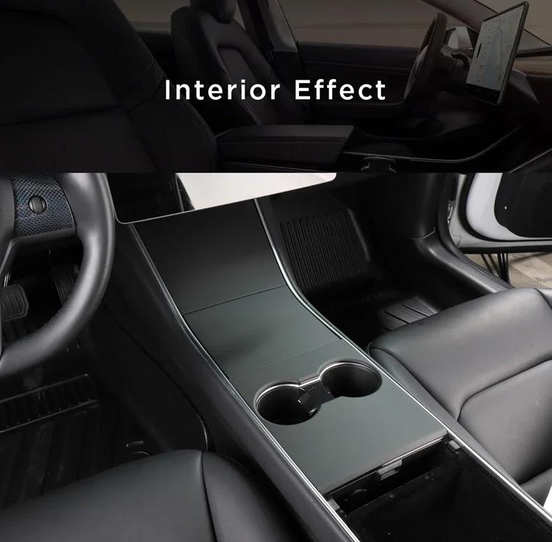Patch de protection pour panneau de commande Central de voiture ABS noir, 3 pièces, pour Tesla modèl