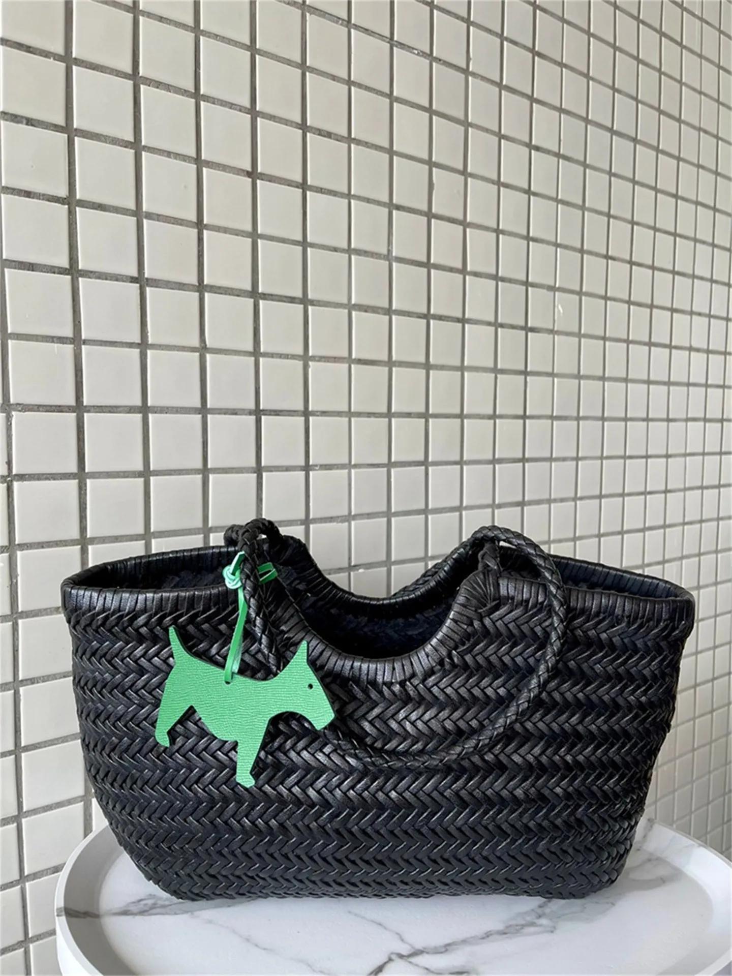Sac tissé en cuir de vachette fait main français, sac cabas vintage à bandoulière unique, sac de cou