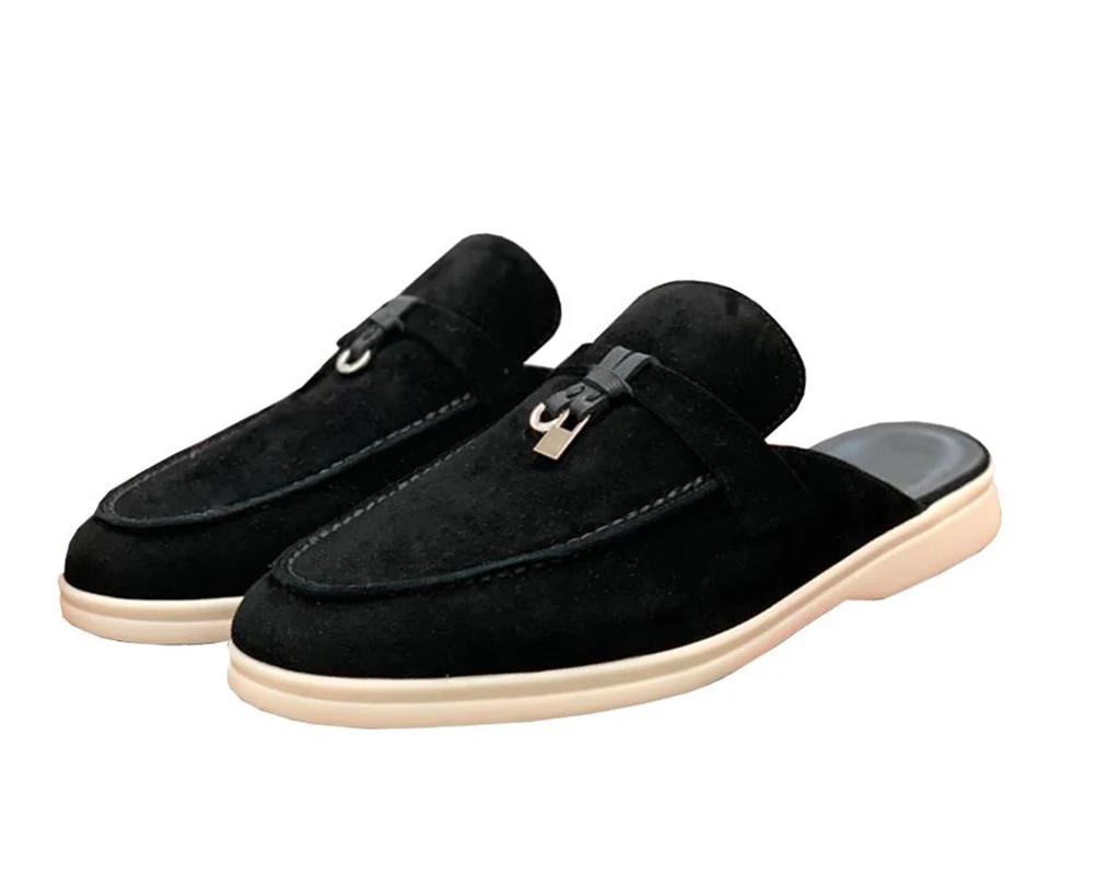 Mules et mocassins confortables en daim, chaussures de ville polyvalentes pour femmes