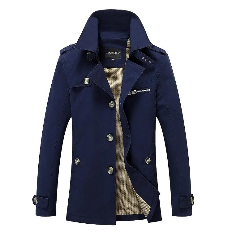 Mode hommes Trench vestes marque décontracté affaires Trench manteau hommes loisirs pardessus mâle s