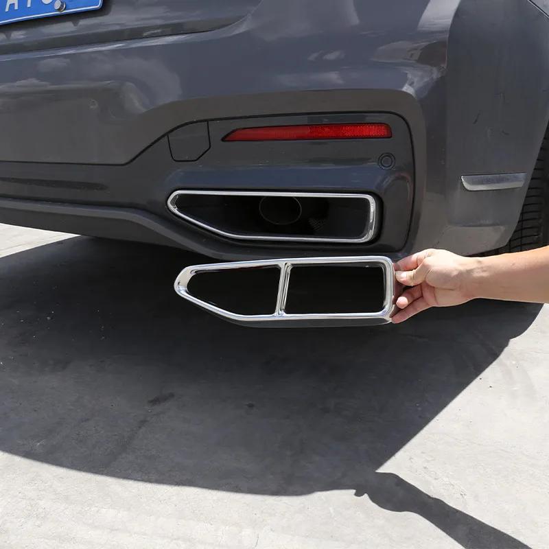 Couvercle de Sortie de Silencieux Arrière de Voiture en Acier Inoxydable, Autocollants pour BMW Séri