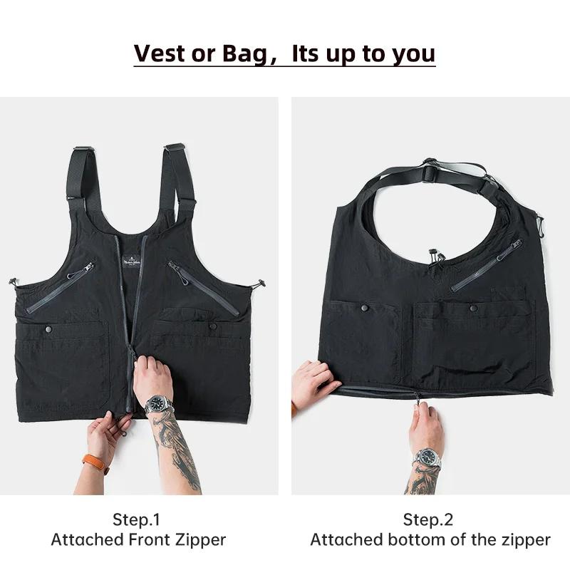 Maden-Sac de travail rétro multi-poches pour hommes, manteau en fibre de nylon, sac fonctionnel pour