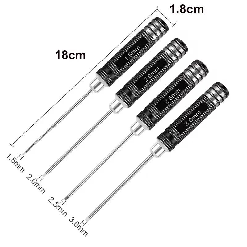 4 pièces 1.5/2/2.5/3.0mm pilotes hexagonaux noirs clé Allen ensemble d'outils de réparation pour voi