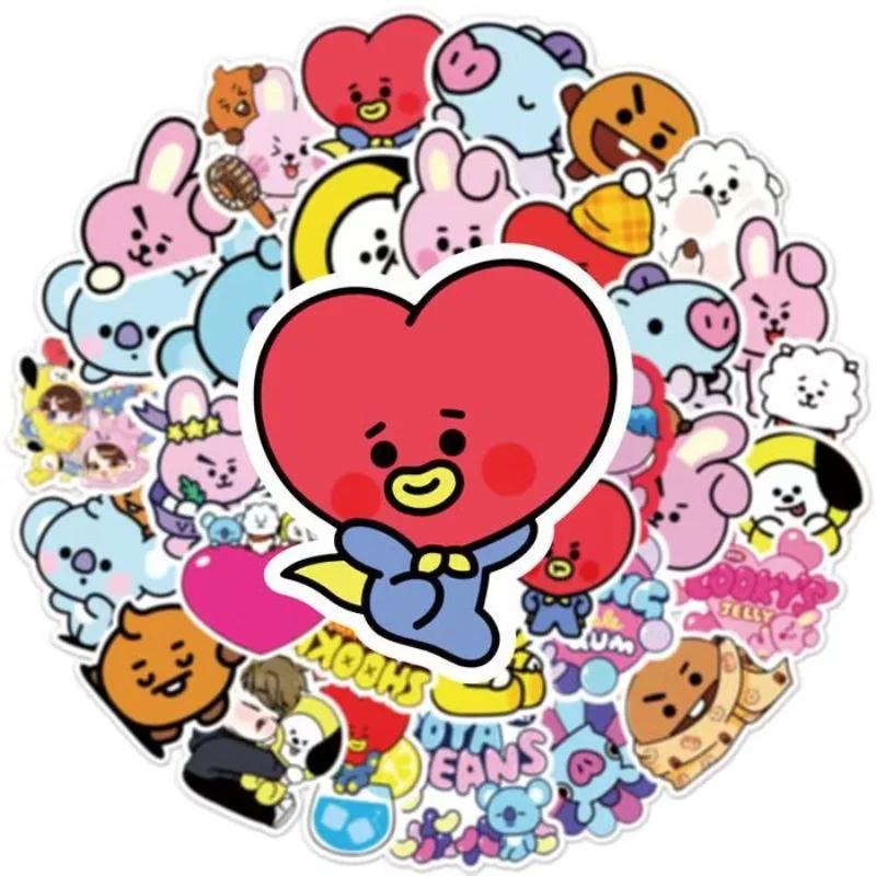 Autocollant de dessin animé BT21 koya RJ Shooky Man Chimmy Tata Cooky, accessoire d'animation second