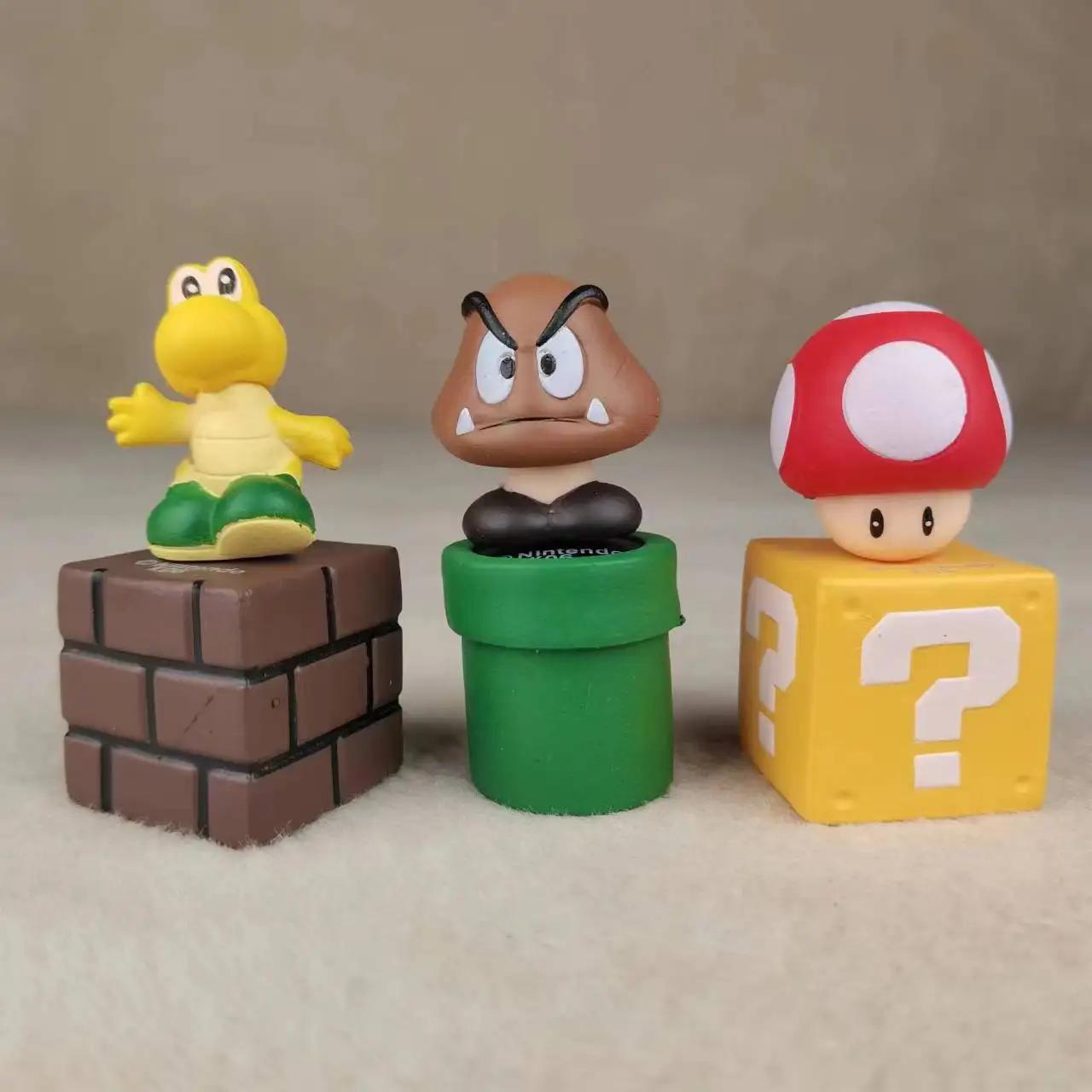 Figurine d'action Super Marios, modèle de poupée, décoration de gâteau, ornements de voiture, périph
