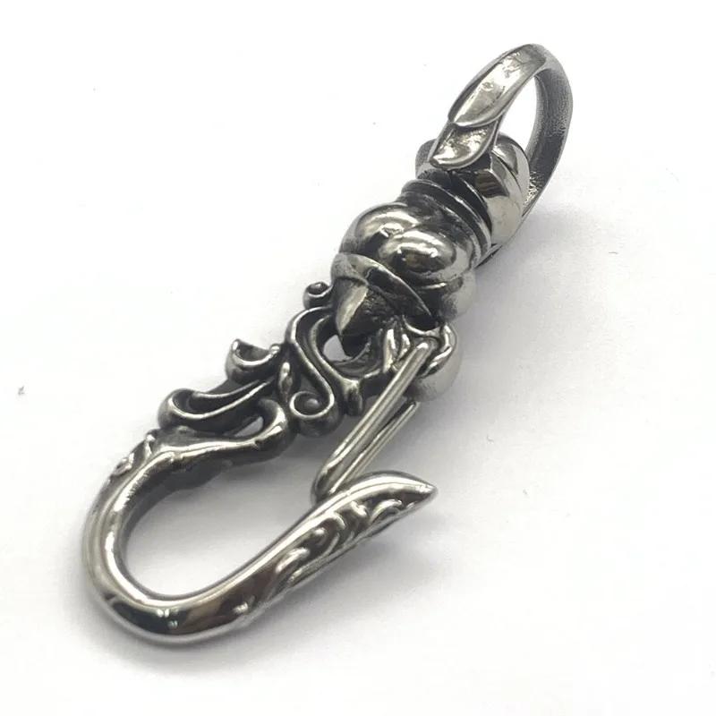 1 pièce Mousqueton porte-clés punk en acier inoxydable 316, fermoir mousqueton pour homme, pour la f