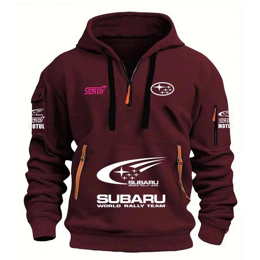 Nouveau Sweat à Capuche Sportif pour Homme SUBARU STI Racing Series 2026 avec Poche Kangourou et Dou