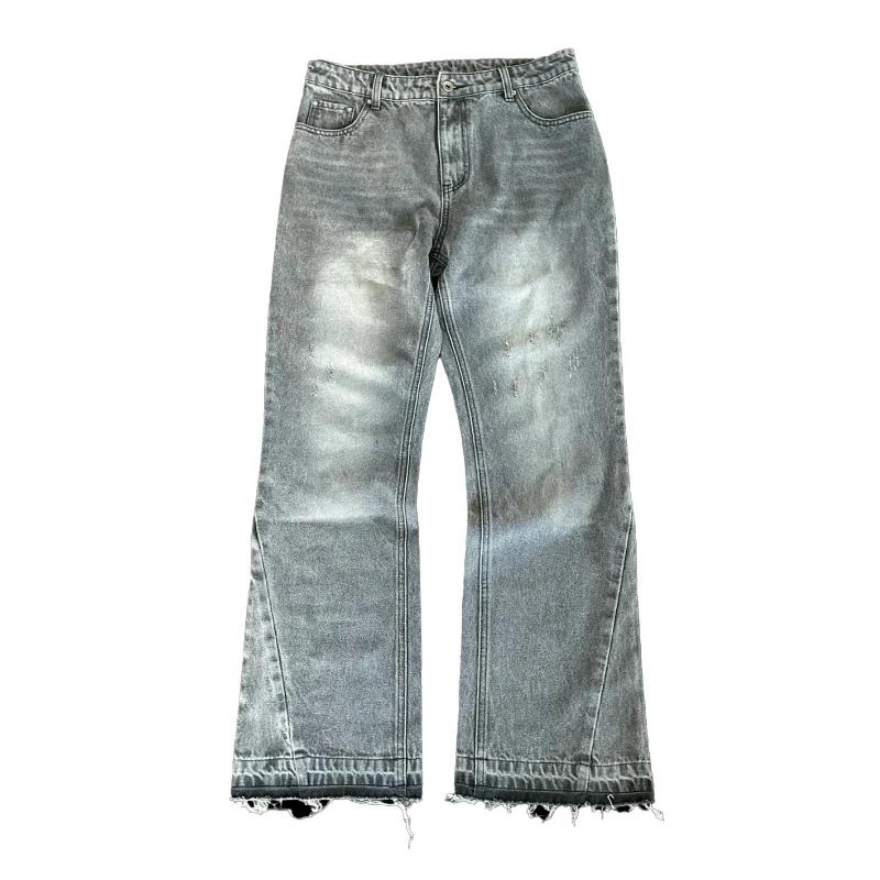 Y2K rétro jean couleur claire motif Dollar broderie épissure Denim pantalon gothique Hip Hop Streetw