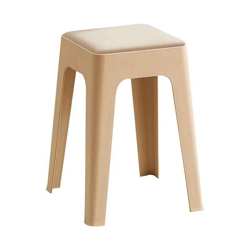 Nouveau tabouret en plastique pour la maison, simple, empilable, tabouret de salle à manger, luxe lé