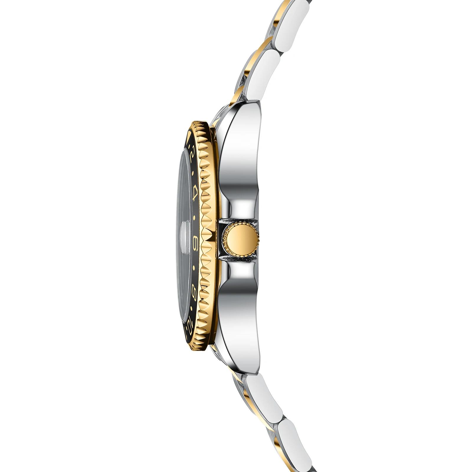NIBOSI or noir montre hommes Top marque de luxe Quartz hommes montres étanche lumineux en acier inox