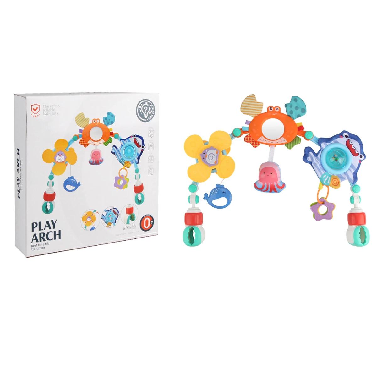Jouets en arc de poussette pour bébé, arc d'activité de landau, jouet videur, développement sensorie