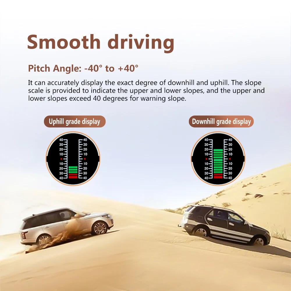 Nouveau compteur de vitesse GPS X90 Head Up PMH KMH, inclinomètre, ordinateur de bord de voiture ave