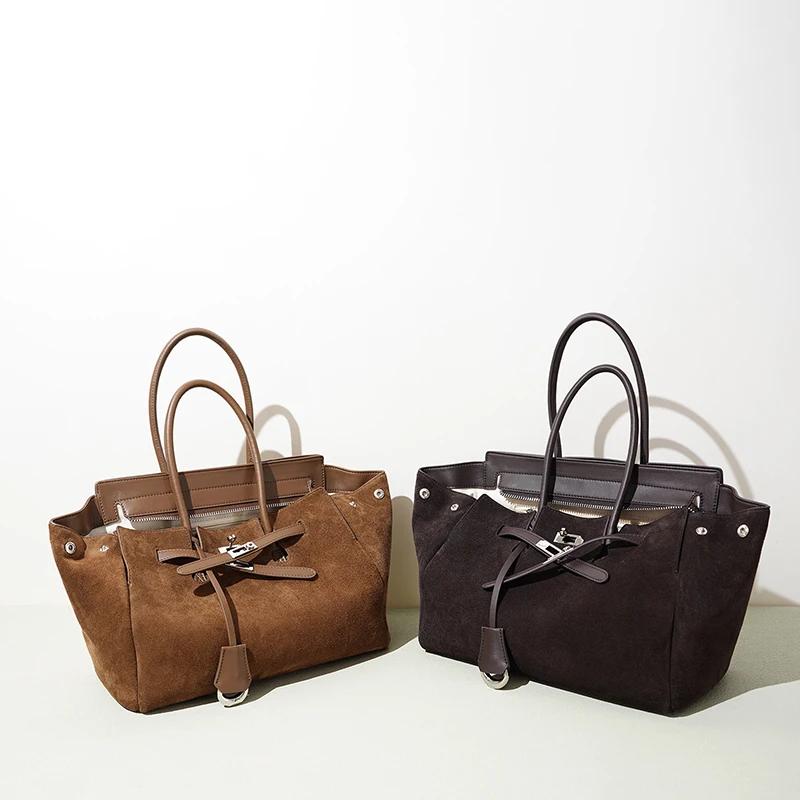 2025 printemps été nouveau sac fourre-tout en cuir suédé Unique spacieux épaule sac à bandoulière fe
