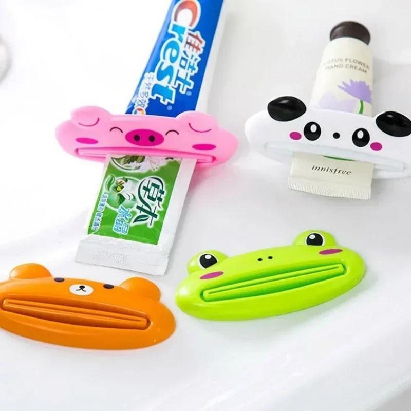 Distributeur de dentifrice roulant, mignon, dessin animé, Clips de nettoyage du visage, porte-dentif