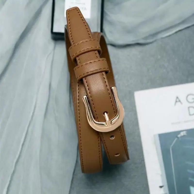 Ceinture d'été marron avec pantalon occidental assorti, Simple et polyvalente, nouvelle décoration à