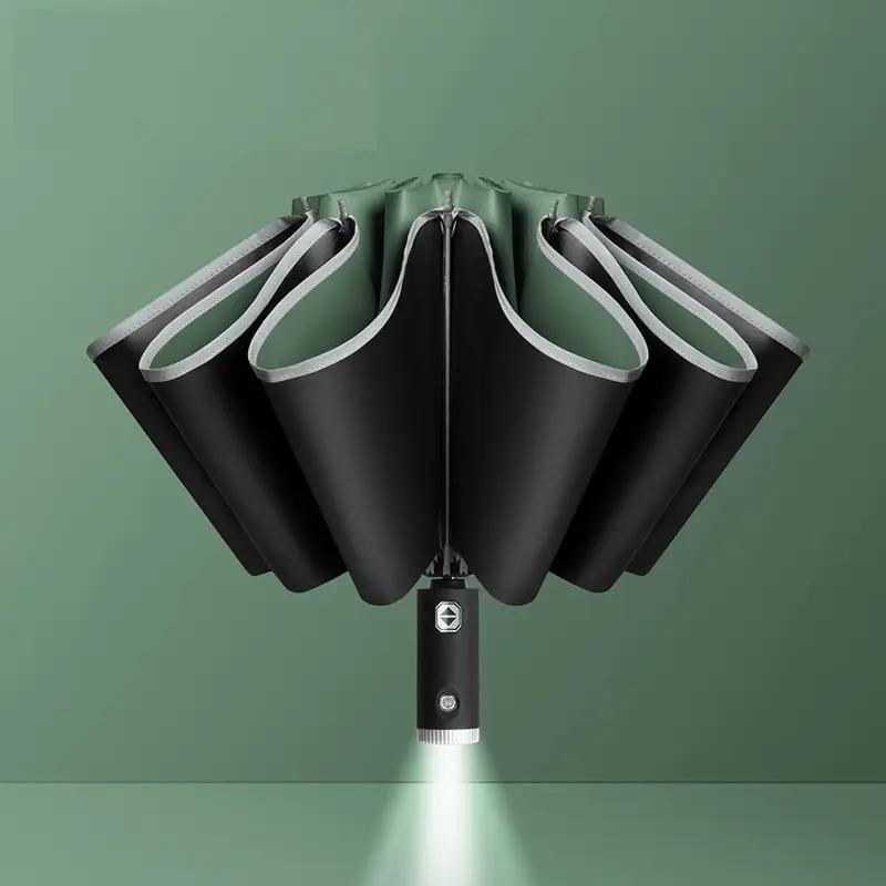 Nouveau parapluie d'ouverture et de fermeture automatique parapluie éclairé par LED parapluie Commer