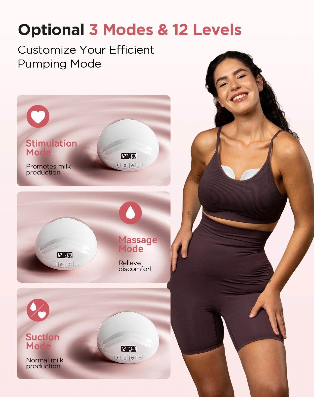 Tire-lait électrique portable mains libres - tire-lait électrique léger sans BPA, étanche avec bride
